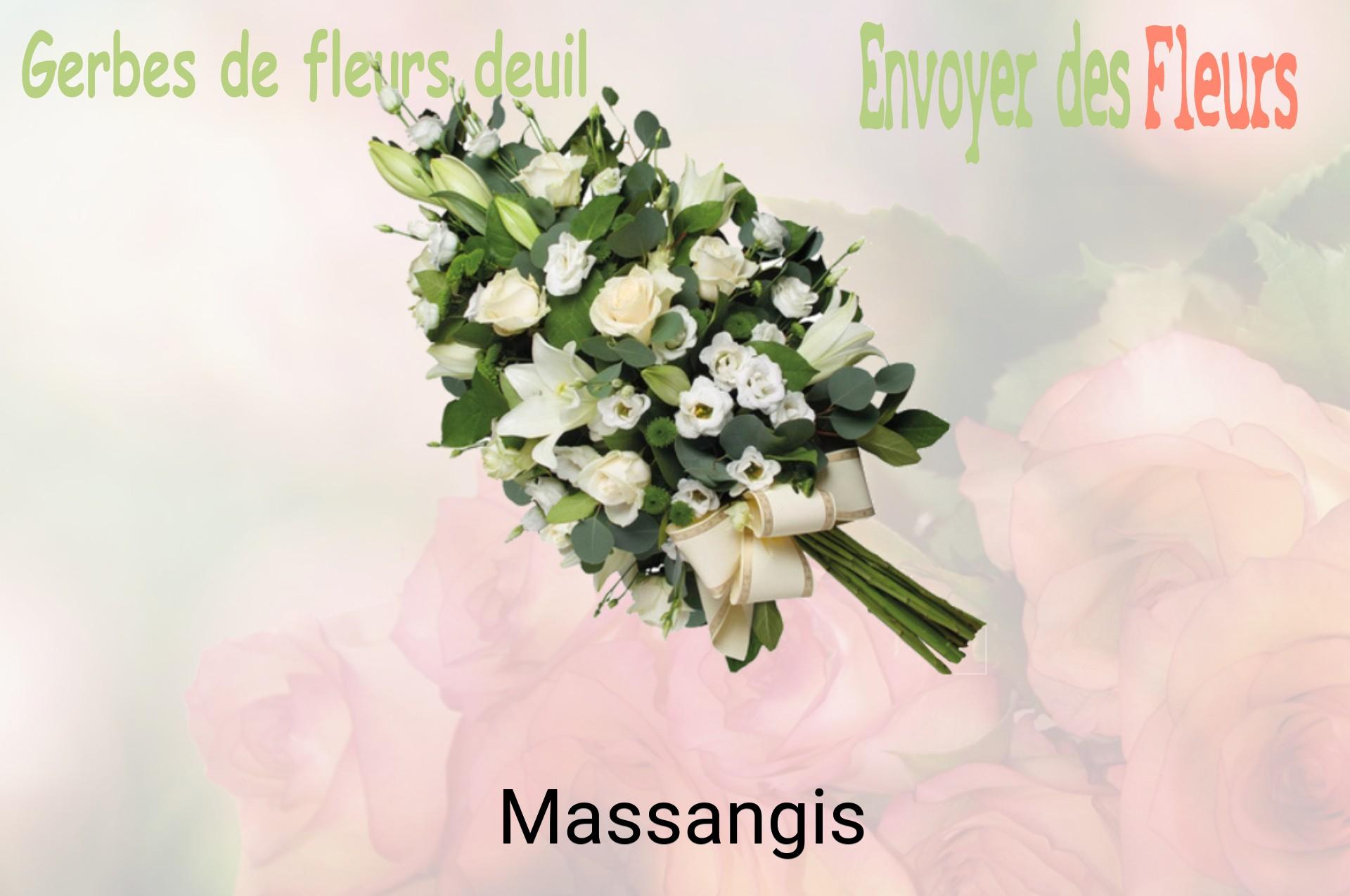 Gerbe de fleurs de deuil livrée à Massangis